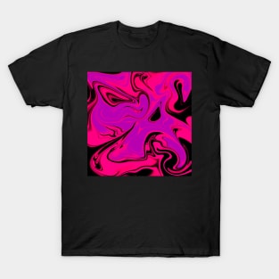 Retro Abstract Purple Pink Pattern T-Shirt